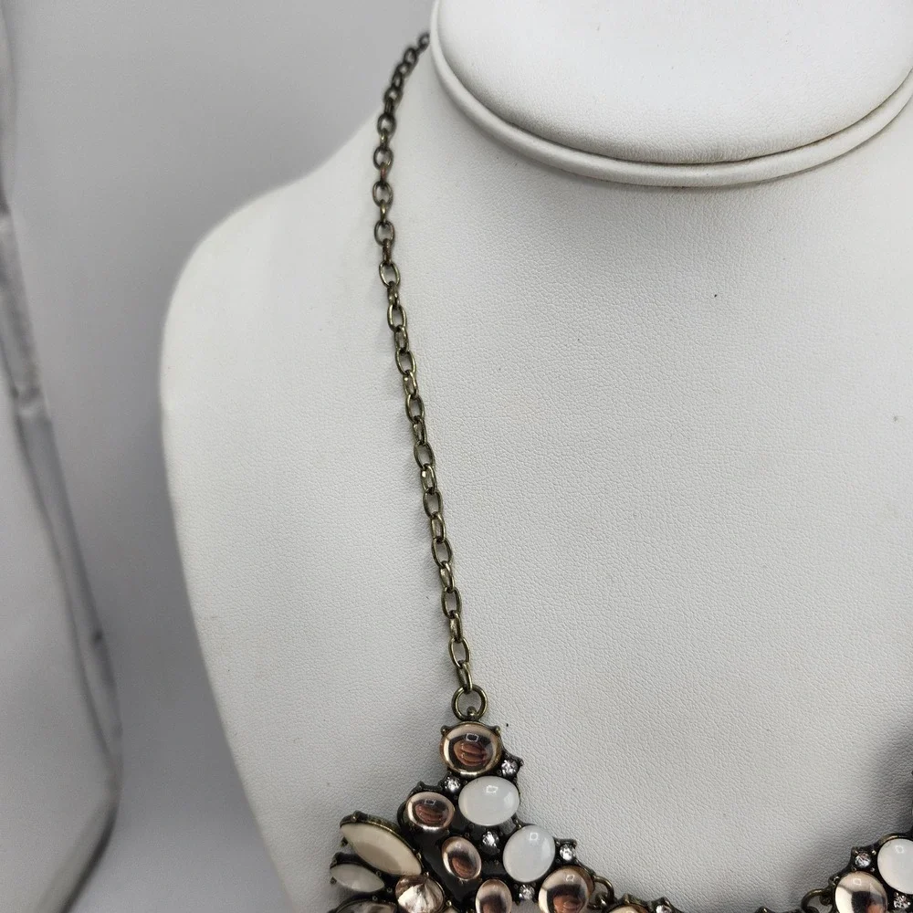 Vintage‎ Style Rhinestone Cabochon Statement Necklace